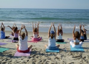 yoga op het strand